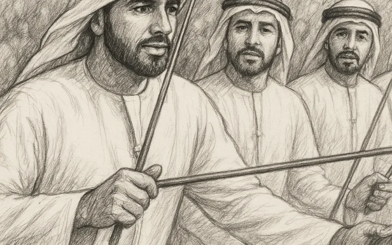 Al Ayyala dance Dubai - Emirati stick dance performance by AELive